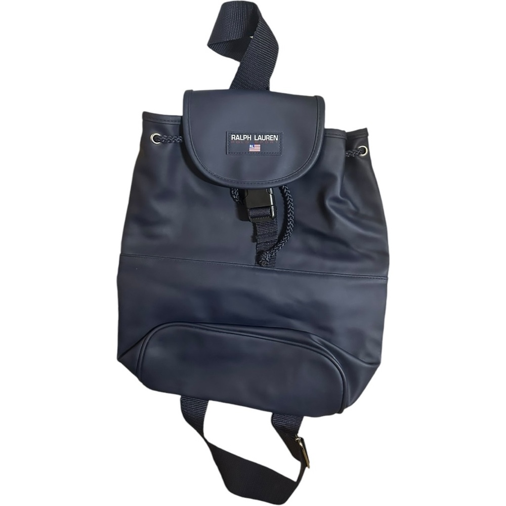 Vintage Ralph Lauren Sport Navy Vinyl Backpack